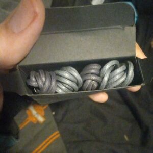 NIB 4 pair 34" waxed round light/dark gray shoelaces